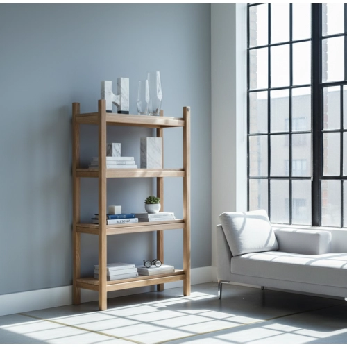 REGAŁ NA KSIĄŻKI  DREWNO LITE DĄB JESION OLCHA RNK-20